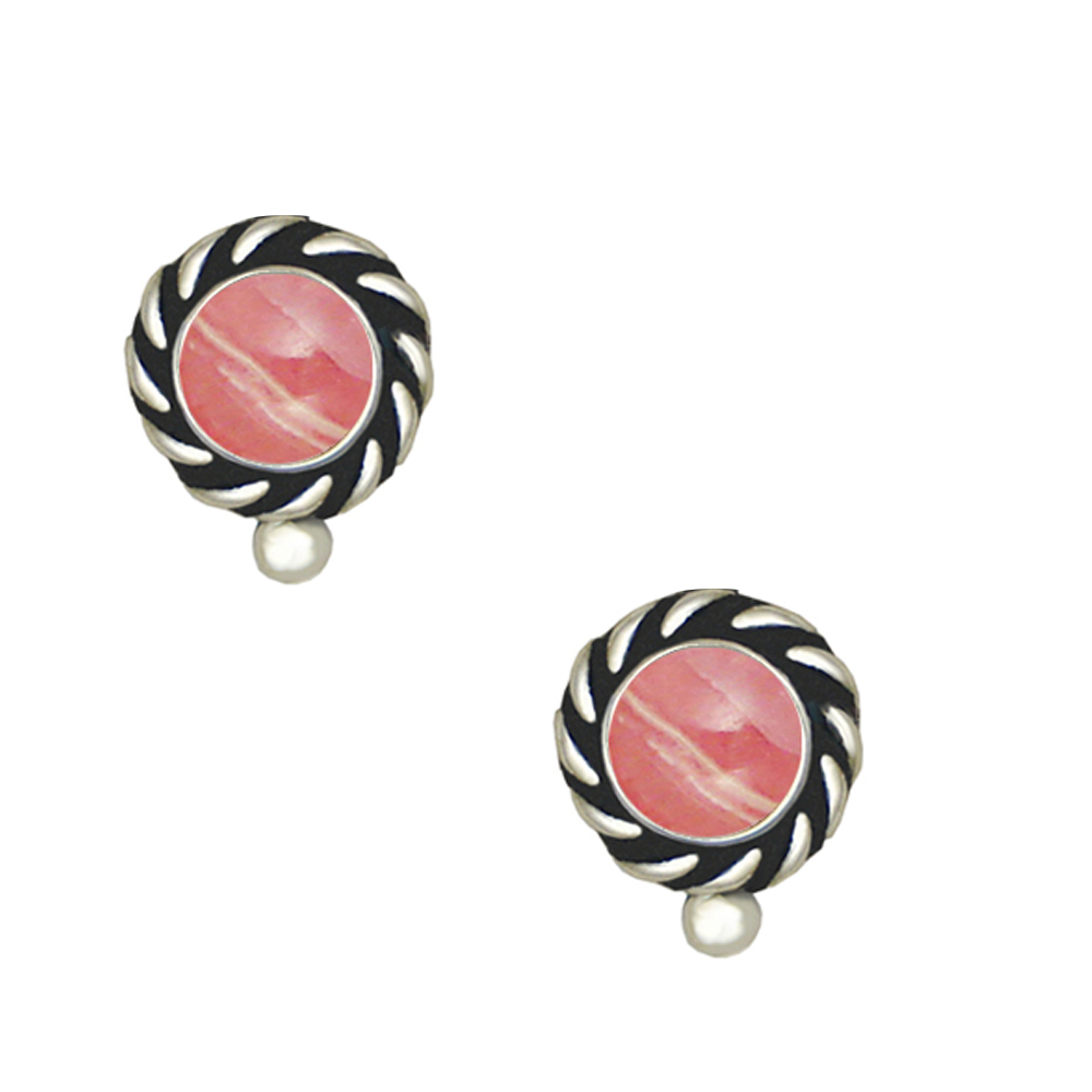 Sterling Silver Little Rhodocrosite Post Stud Earrings